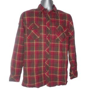 5.11‎ Tactical Flannel Mens S Covert Pearl Snap Long Sleeve Red Plaid Shirt